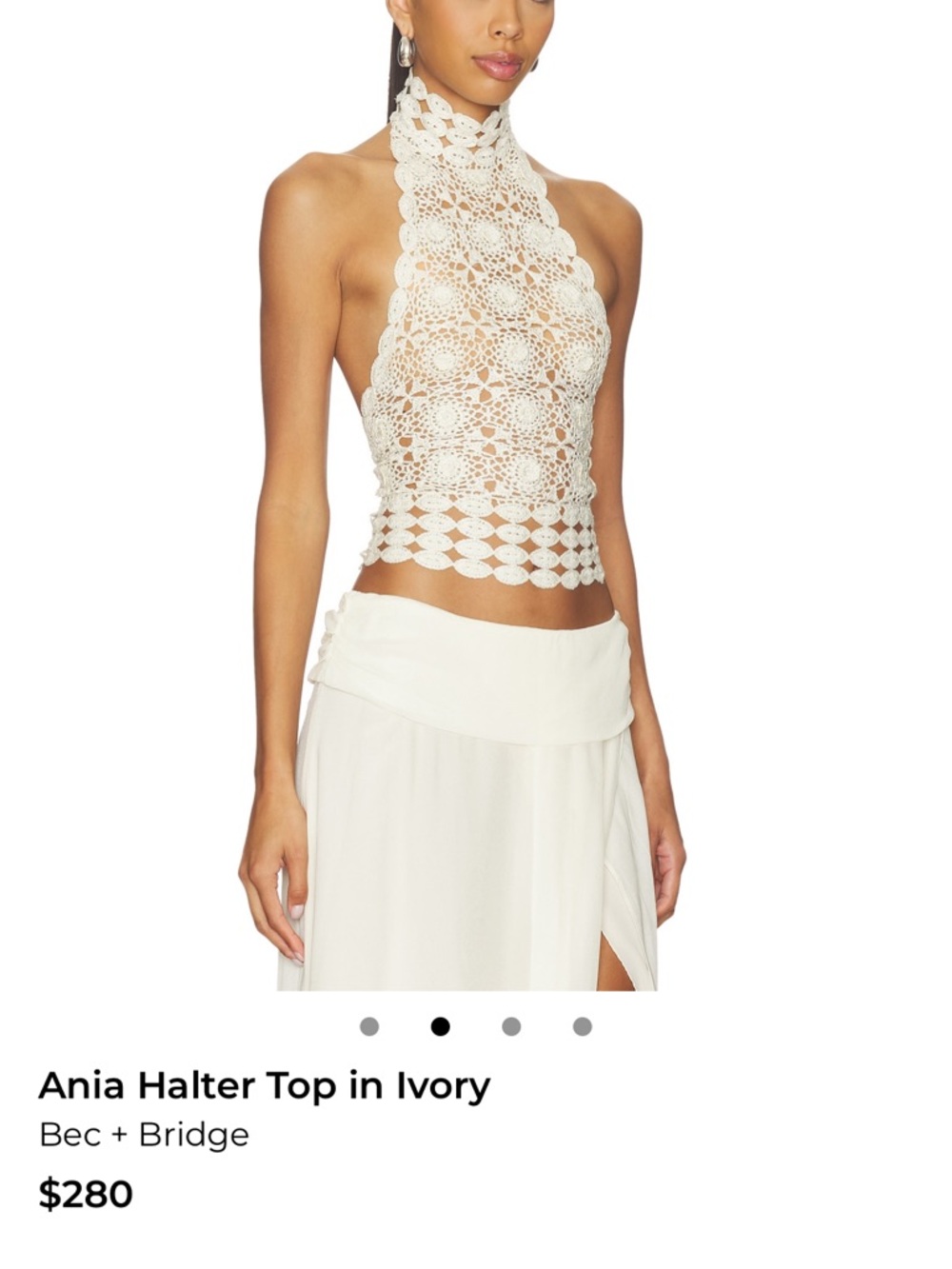 Bec + Bridge Ania Halter Top in Ivory